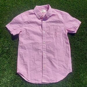 Crewcuts jcrew boys pinstripe button down shirt size 12 red